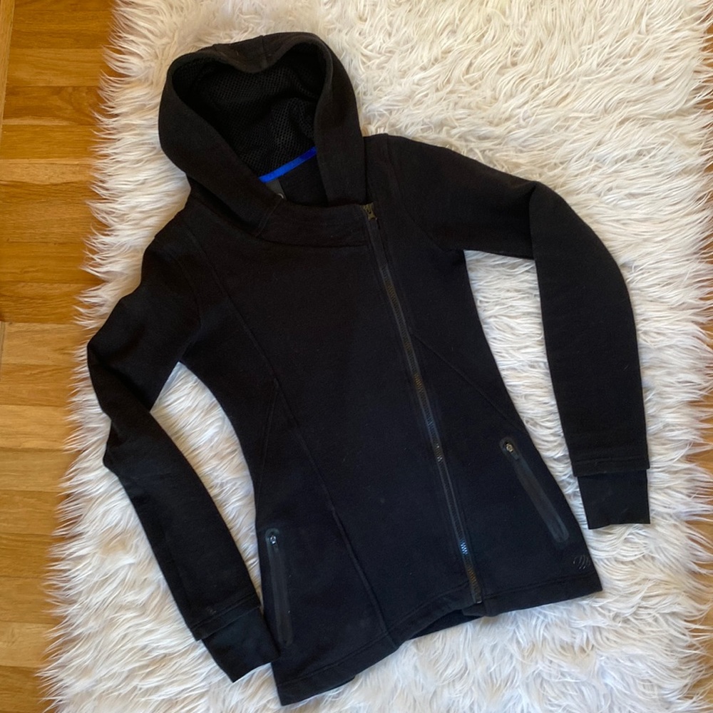 MPG Asymmetric Full Zip Fitted Athletic Jacket with Hood - XS